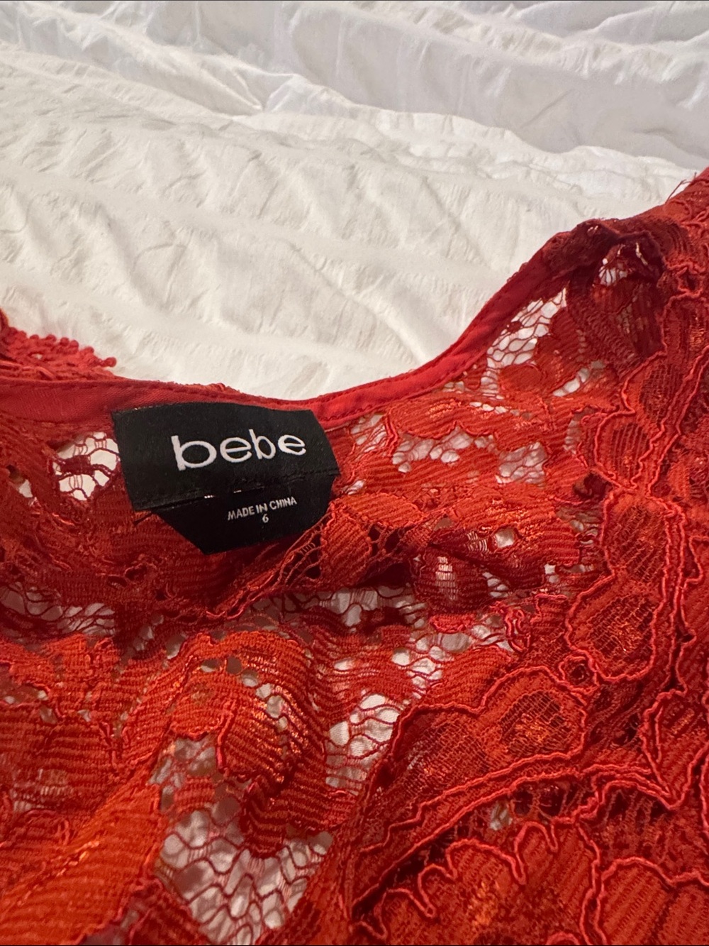 bebe Red Lace Two-Piece Set - Picture 3 of 9